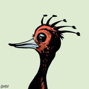 A fictional bird, drawn for fun