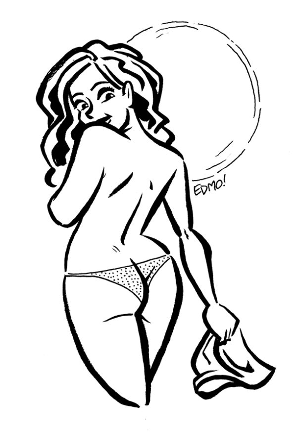 An interioir pin-up illustration from the book.